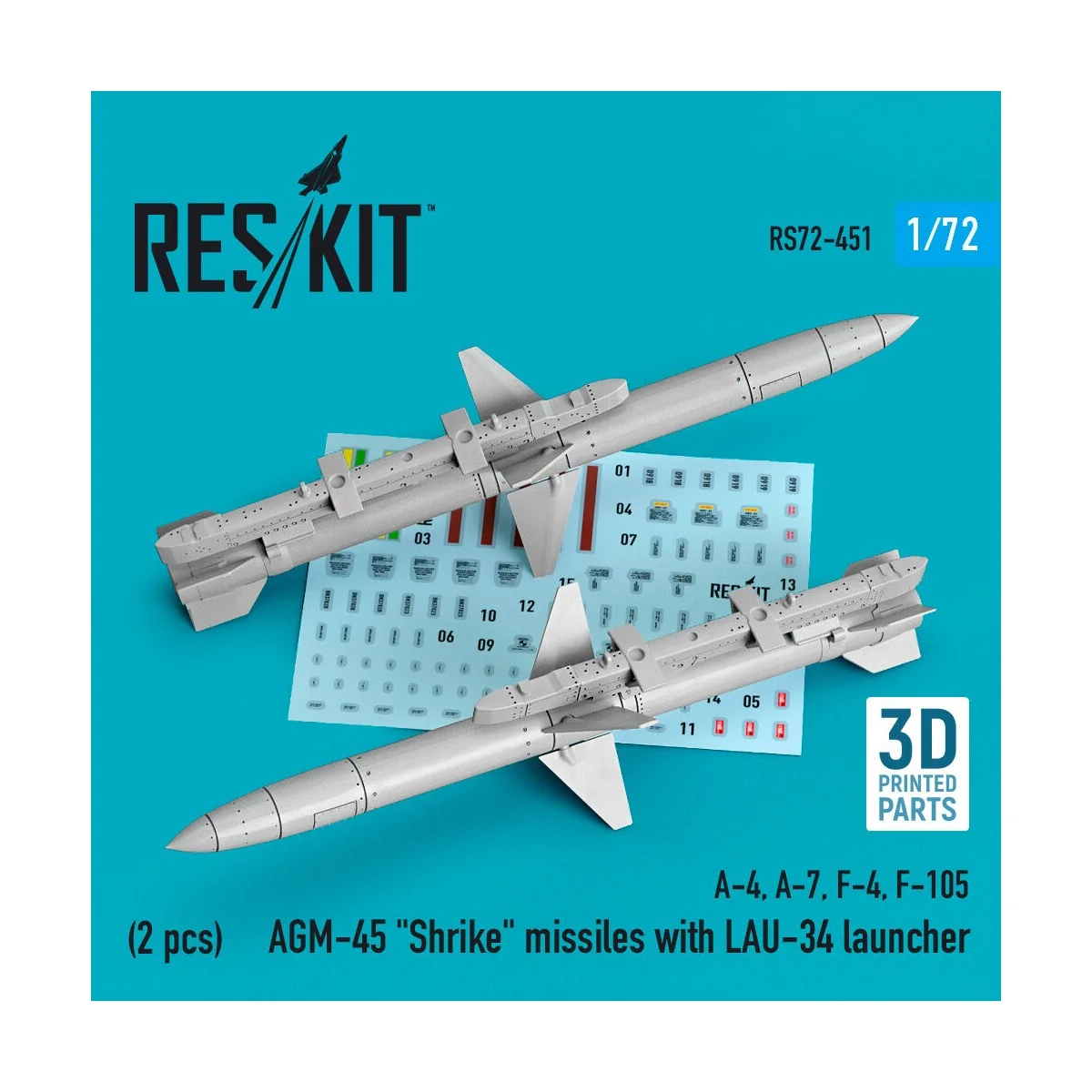 AGM-45 Shrike missiles with LAU-34 launcher (2 pcs) (A-4, A-7, F-4,...
