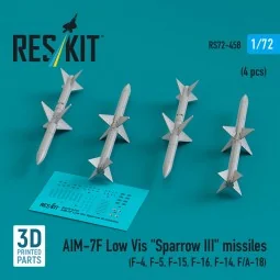 AIM-7F Low Vis Sparrow III missiles (4 pcs) (F-4, F-5, F-15, F-16, ...