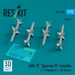 AIM-7E Sparrow III missiles (4 pcs) (F-4 Phantom II, F-3H Demon) (3...