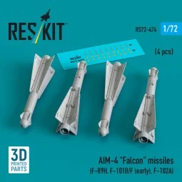 AIM-4 Falcon missiles (4 pcs) (F-89H, F-101B/F (early), F-102A) (3D...