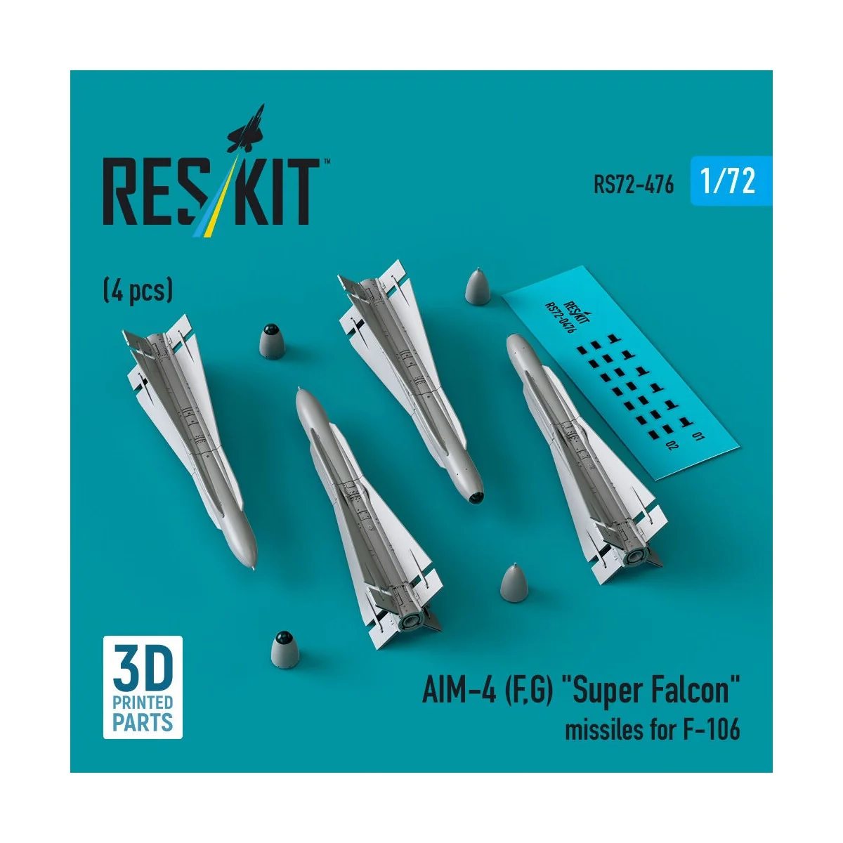 AIM-4 (F, G) Super Falcon missiles for F-106 (4 pcs) (3D Printed), ... AIM-4 (F, G) Super Falcon missiles for F-106 (4 pcs) (3D Printed), ...