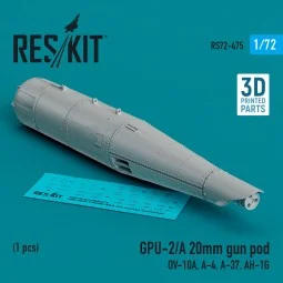 GPU-2/A 20mm gun pod (1 pcs) (OV-10A, A-4, A-37, AH-1G) (3D Printed...