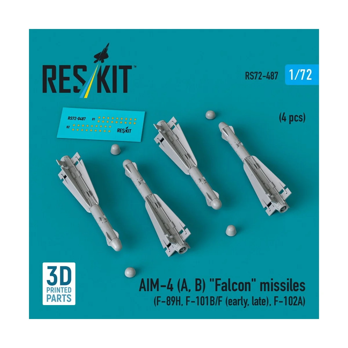 AIM-4 (A, B) Falcon missiles (4 pcs) (F-89H, F-101B/F (early, late)...