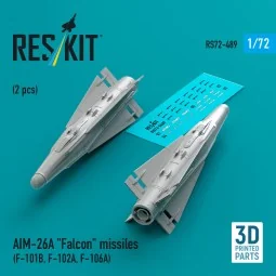 AIM-26A Falcon missiles (2 pcs) (F-101B, F-102A, F-106A) (3D Printe...