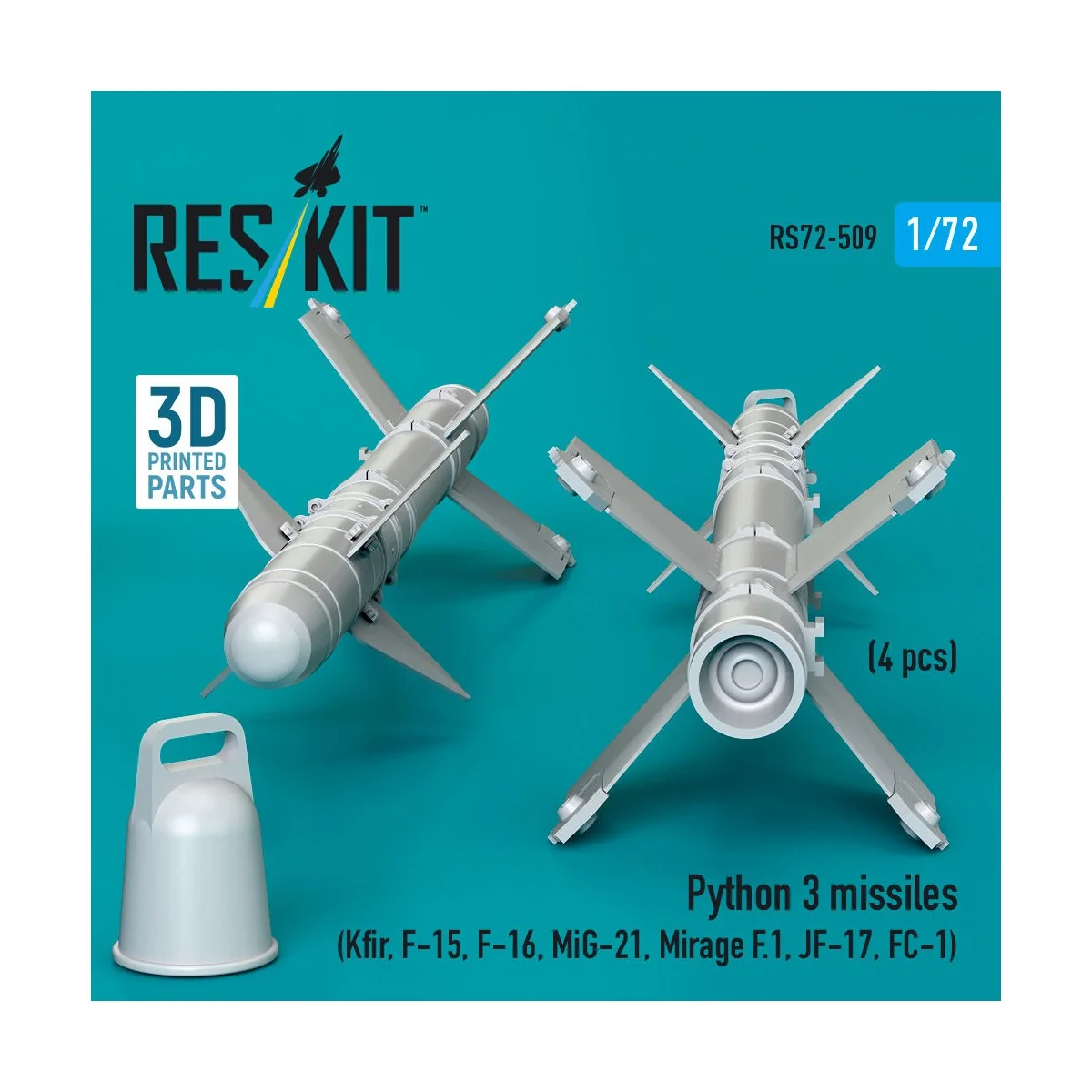 Python 3 missiles (4 pcs) (Kfir, F-15, F-16, MiG-21, Mirage F.1, JF... Python 3 missiles (4 pcs) (Kfir, F-15, F-16, MiG-21, Mirage F.1, JF...