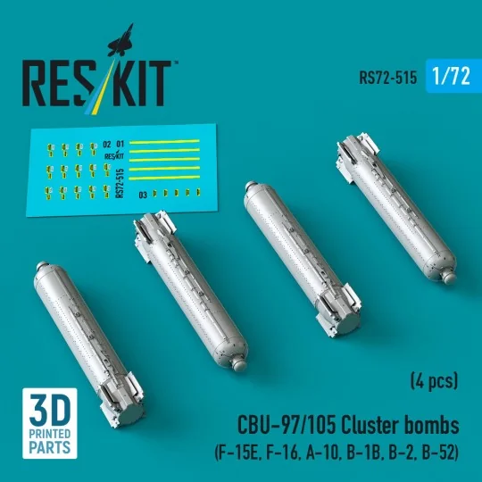 CBU-97/105 cluster bombs (4 pcs) (F-15E, F-16, A-10, B-1B, B-2, B-5...