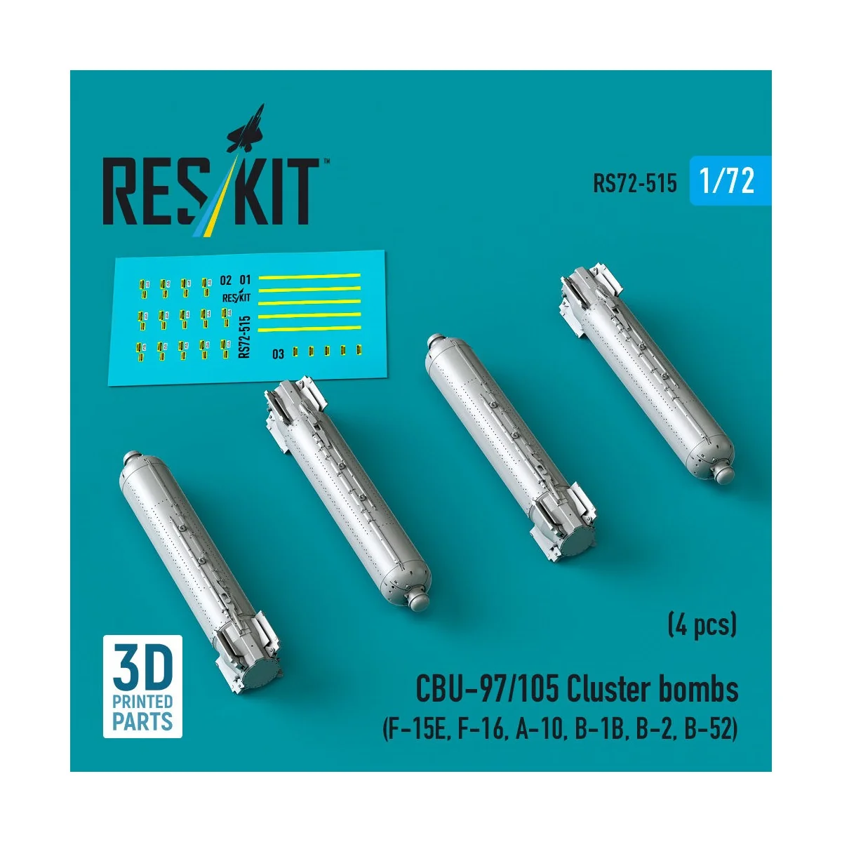 CBU-97/105 cluster bombs (4 pcs) (F-15E, F-16, A-10, B-1B, B-2, B-5...
