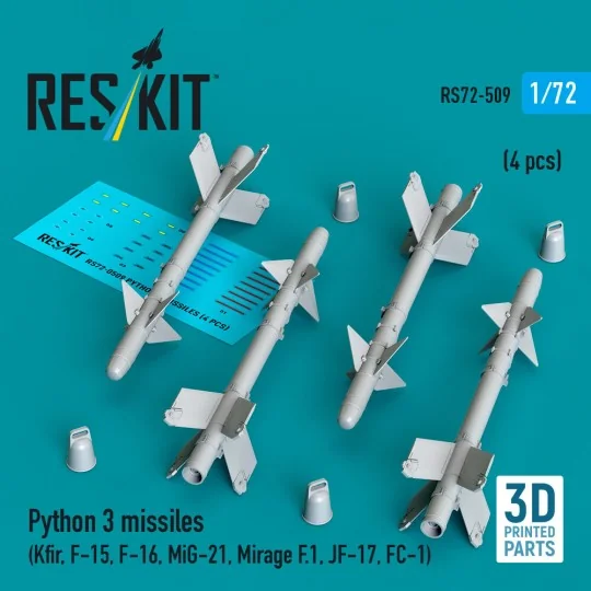 Python 3 missiles (4 pcs) (Kfir, F-15, F-16, MiG-21, Mirage F.1, JF...