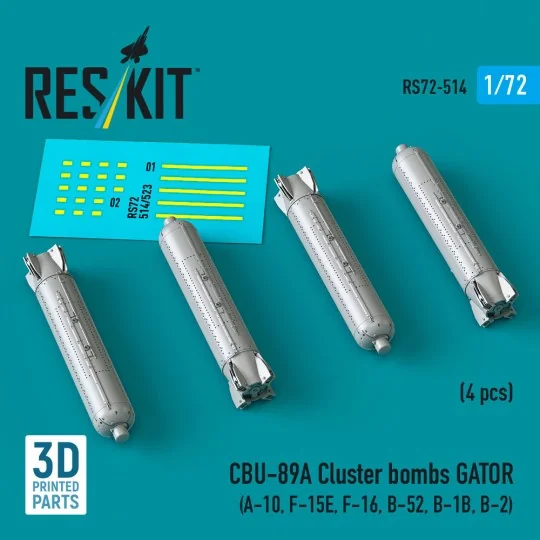 CBU-89A cluster bombs GATOR (4 pcs) (A-10, F-15E, F-16, B-52, B-1B,...
