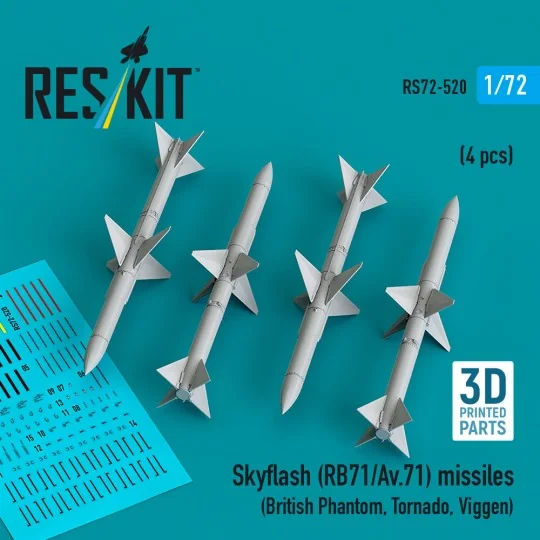 Skyflash (RB71/Av.71) missiles (4 pcs) (British Phantom, Tornado, V... Skyflash (RB71/Av.71) missiles (4 pcs) (British Phantom, Tornado, V...