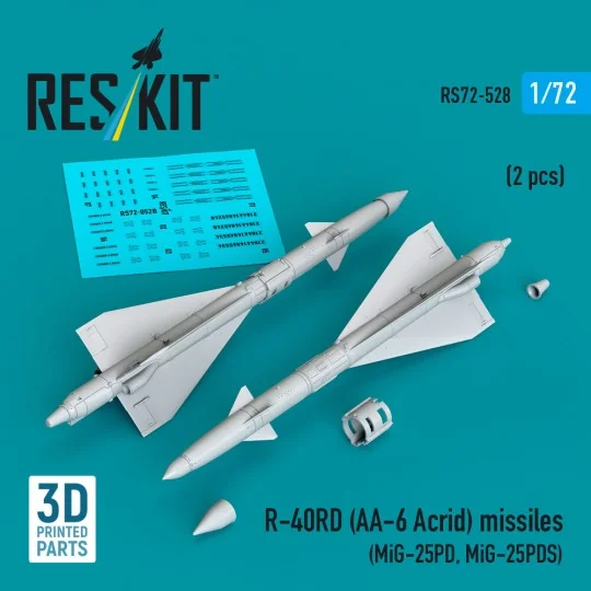 R-40RD (AA-6 Acrid) missiles (2 pcs) (MiG-25PD, MiG-25PDS) (3D Prin...