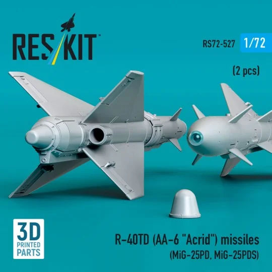 R-40TD (AA-6 Acrid) missiles (2 pcs) (MiG-25PD, MiG-25PDS) (3D Prin...