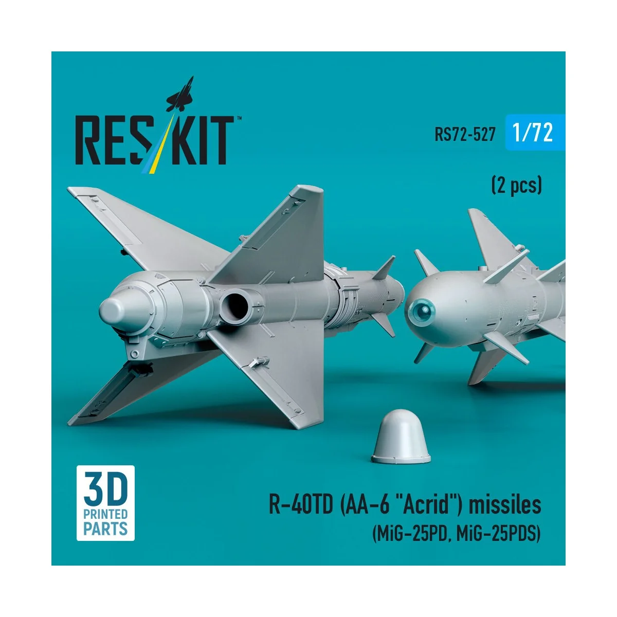 R-40TD (AA-6 Acrid) missiles (2 pcs) (MiG-25PD, MiG-25PDS) (3D Prin...