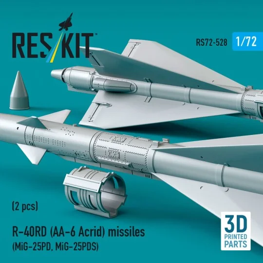 R-40RD (AA-6 Acrid) missiles (2 pcs) (MiG-25PD, MiG-25PDS) (3D Prin...