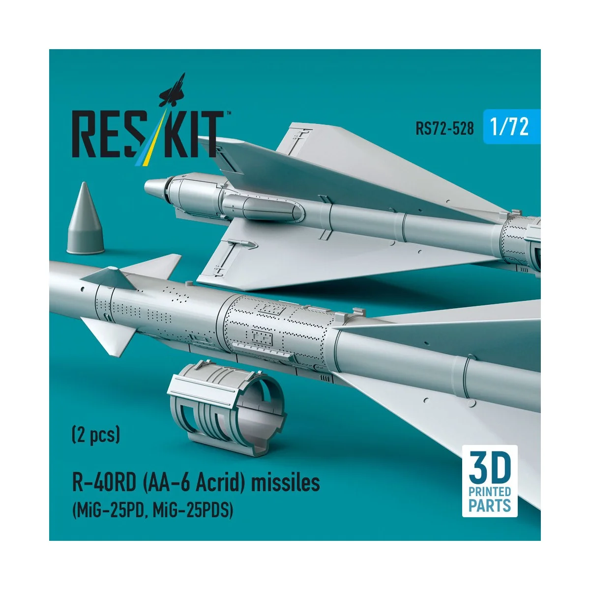R-40RD (AA-6 Acrid) missiles (2 pcs) (MiG-25PD, MiG-25PDS) (3D Prin...