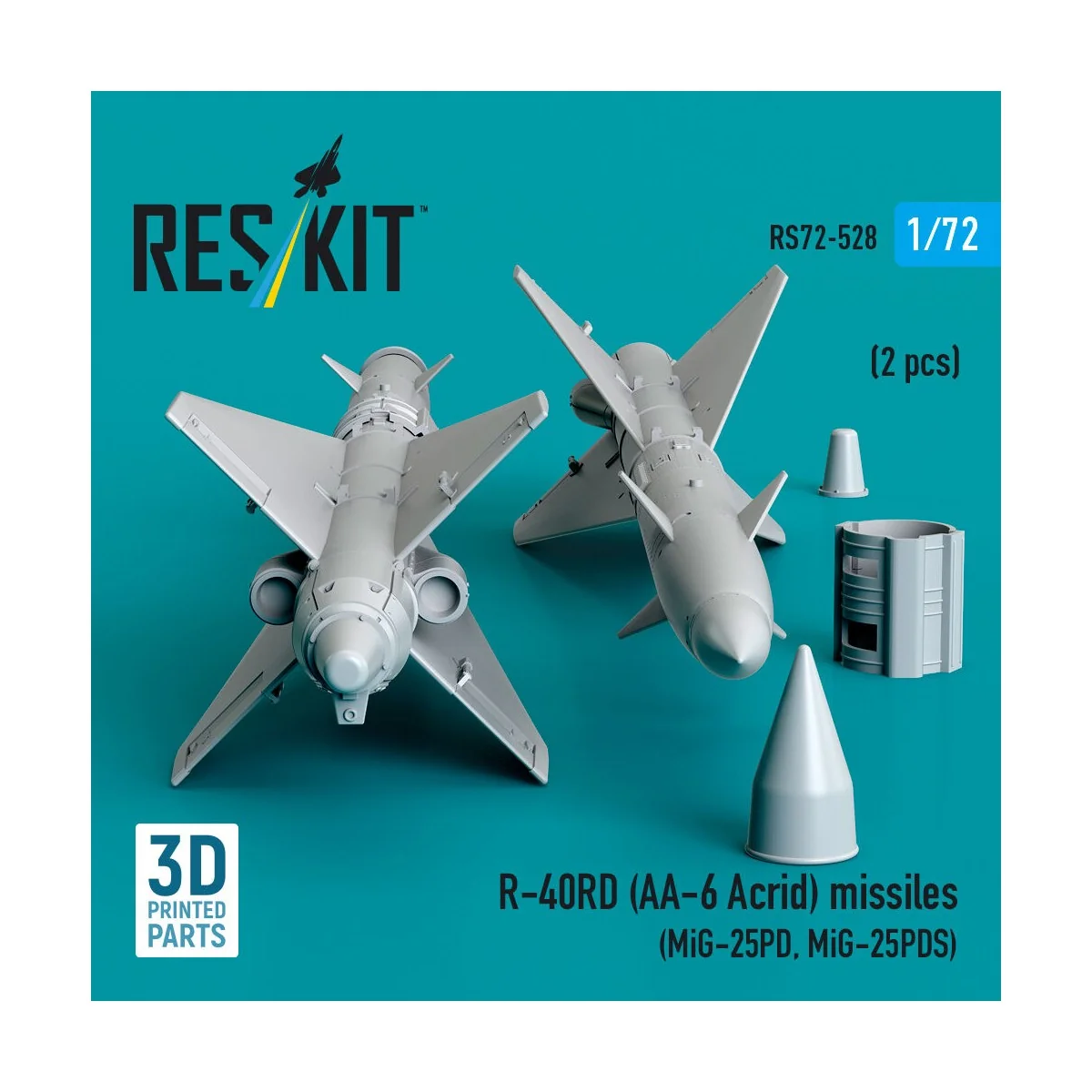 R-40RD (AA-6 Acrid) missiles (2 pcs) (MiG-25PD, MiG-25PDS) (3D Prin...