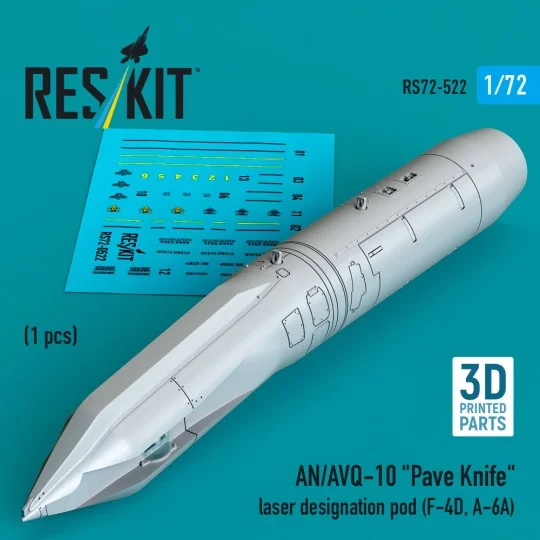 AN/AVQ-10 Pave Knife laser designation pod (1 pcs) (F-4D, A-6A) (3D... AN/AVQ-10 Pave Knife laser designation pod (1 pcs) (F-4D, A-6A) (3D...