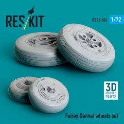 Fairey Gannet wheels set (3D Printed), 1/72 - ResKit Models RS72-0536