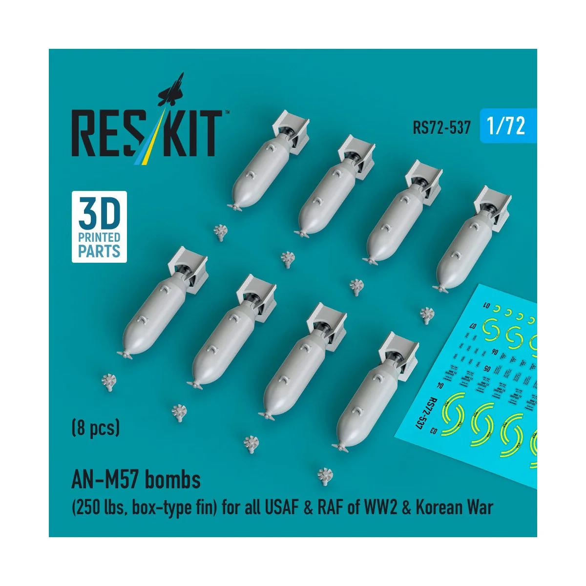 AN-M57 bombs (250 lbs, box-type fin) for all USAF & RAF of WW2 & Ko... AN-M57 bombs (250 lbs, box-type fin) for all USAF & RAF of WW2 & Ko...