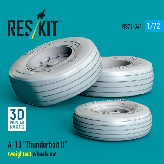 A-10 Thunderbolt II (weighted) wheels set (3D Printed), 1/72 - ResK...