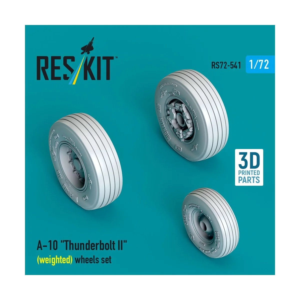 A-10 Thunderbolt II (weighted) wheels set (3D Printed), 1/72 - ResK...