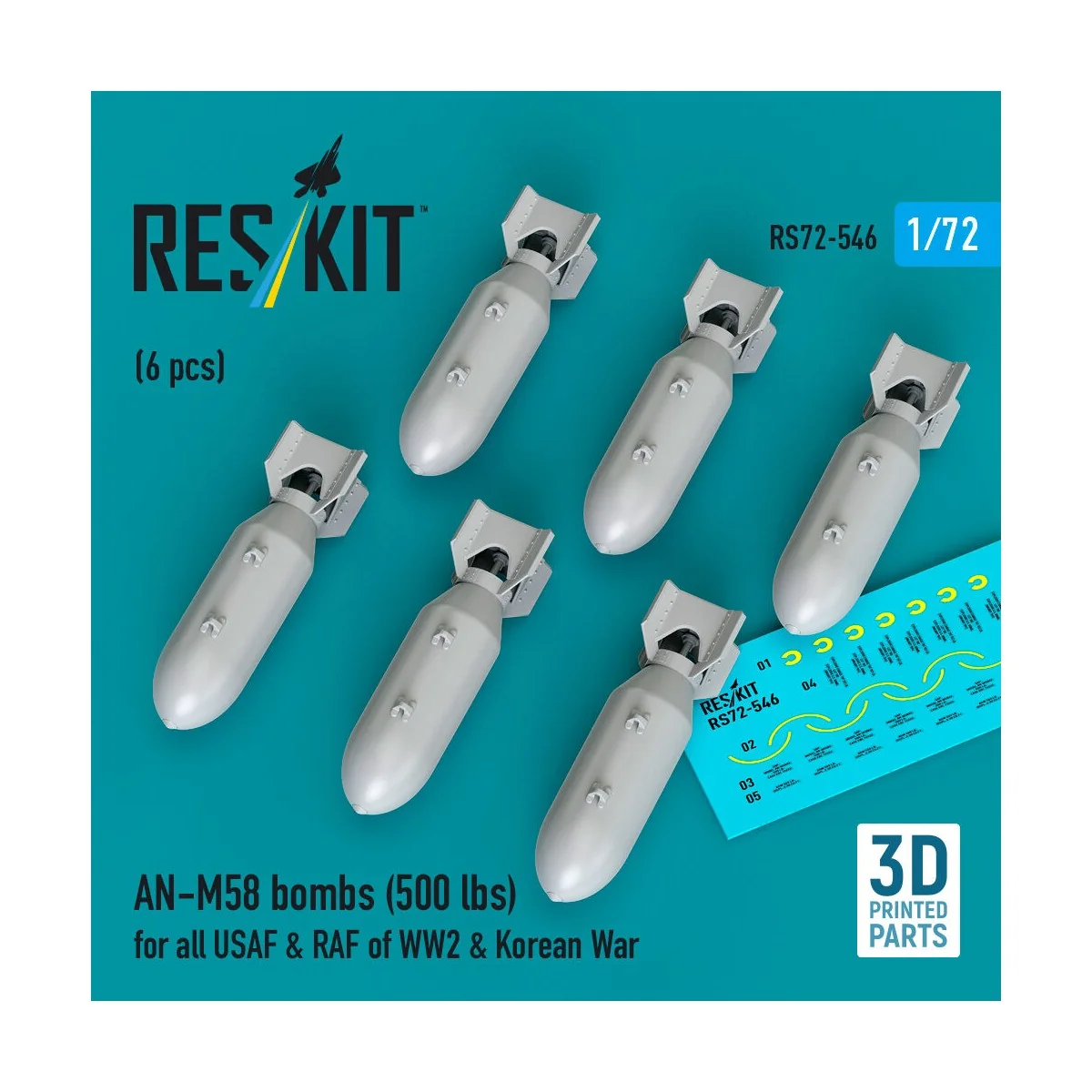 AN-M58 bombs (500 lbs) for all USAF & RAF of WW2 & Korean War (6 pc... AN-M58 bombs (500 lbs) for all USAF & RAF of WW2 & Korean War (6 pc...
