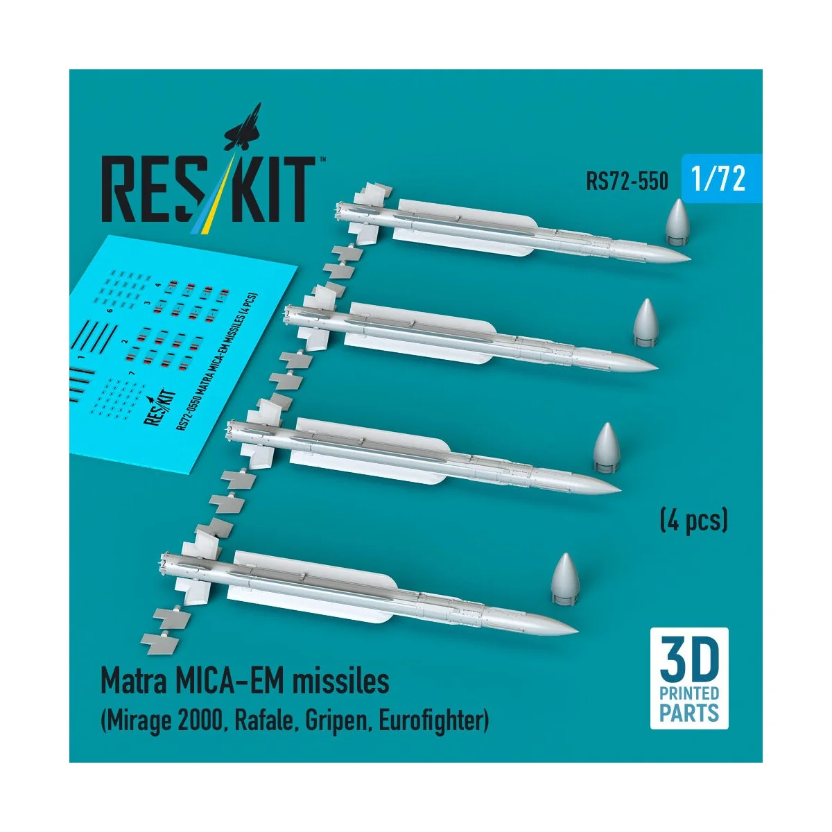 Matra MICA-EM missiles (4 pcs) (Mirage 2000, Rafale, Gripen, Eurofi...