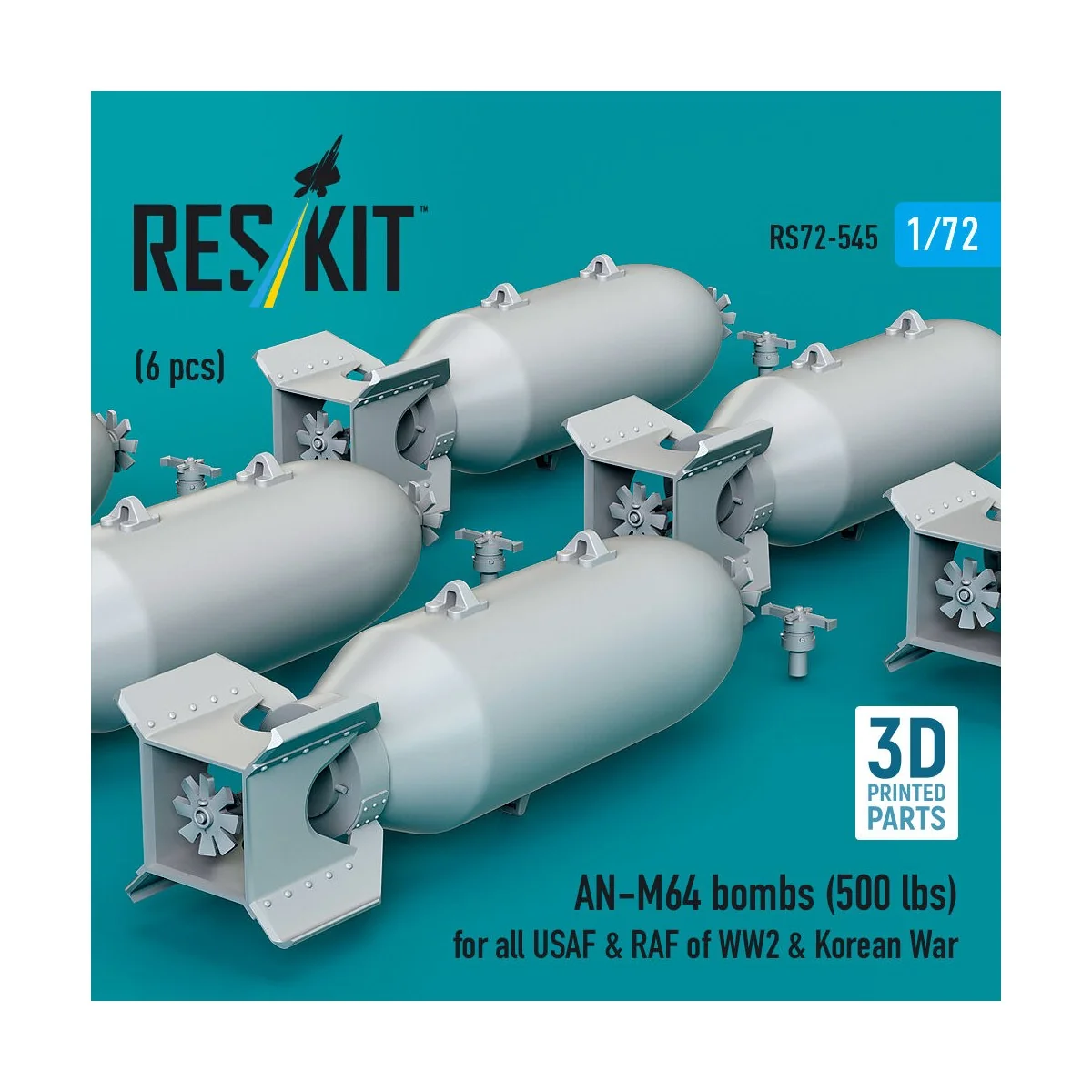 AN-M64 bombs (500 lbs) for all USAF & RAF of WW2 & Korean War (6 pc...