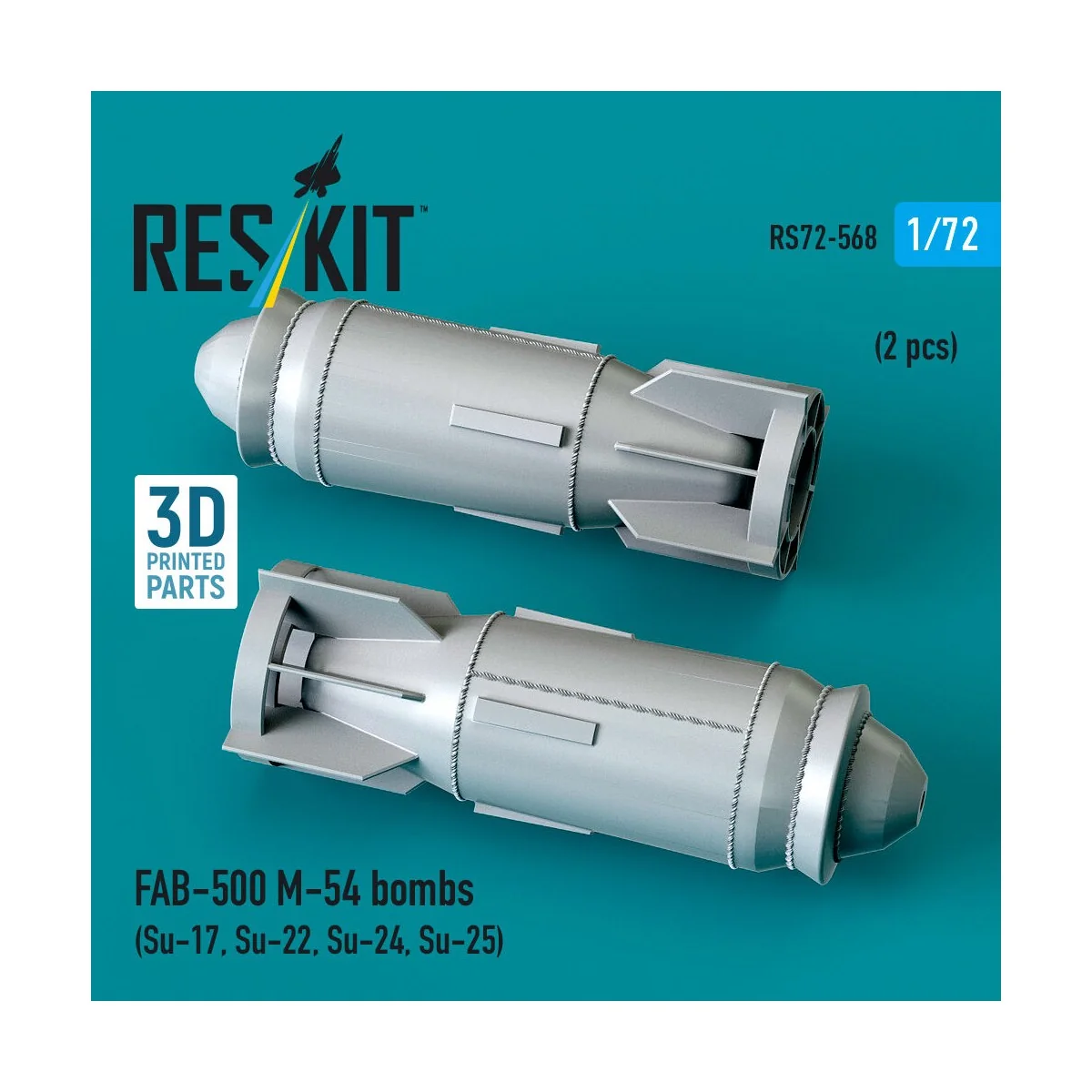 FAB-500 M-54 bombs (2 pcs) (Su-17, Su-22, Su-24, Su-25) (3D Printed...