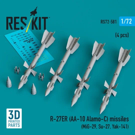 R-27ER (AA-10 Alamo-C) missiles (4 pcs) (MiG-29, Su-27, Yak-141) (3...