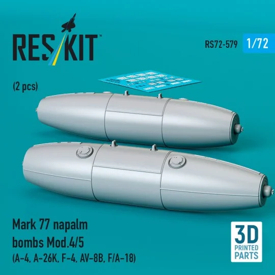 Mark 77 napalm bombs Mod.4/5 (2pcs) (A-4, A-26K, F-4, AV-8B, F/A-18... Mark 77 napalm bombs Mod.4/5 (2pcs) (A-4, A-26K, F-4, AV-8B, F/A-18...