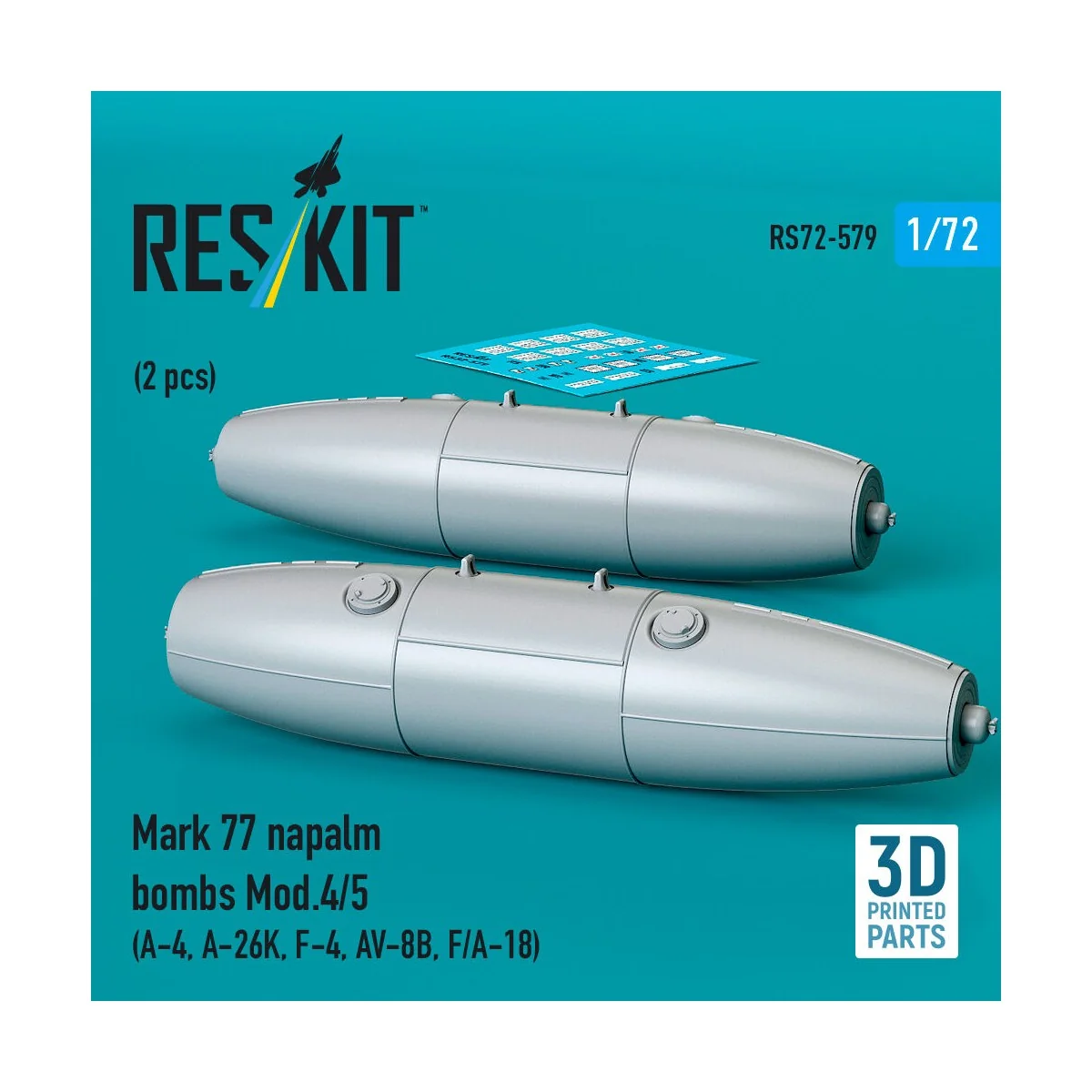 Mark 77 napalm bombs Mod.4/5 (2pcs) (A-4, A-26K, F-4, AV-8B, F/A-18...