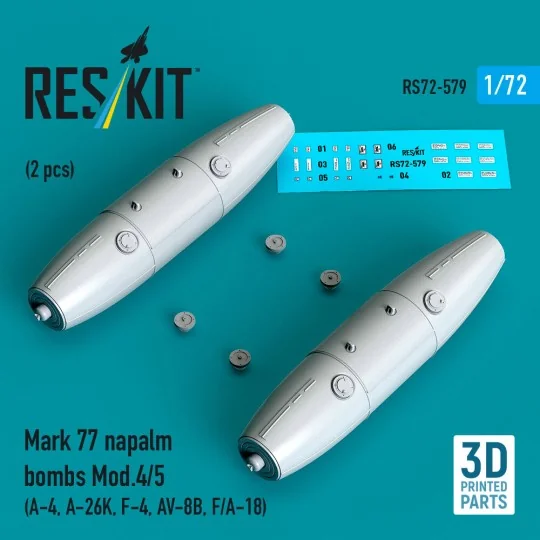 Mark 77 napalm bombs Mod.4/5 (2pcs) (A-4, A-26K, F-4, AV-8B, F/A-18... Mark 77 napalm bombs Mod.4/5 (2pcs) (A-4, A-26K, F-4, AV-8B, F/A-18...