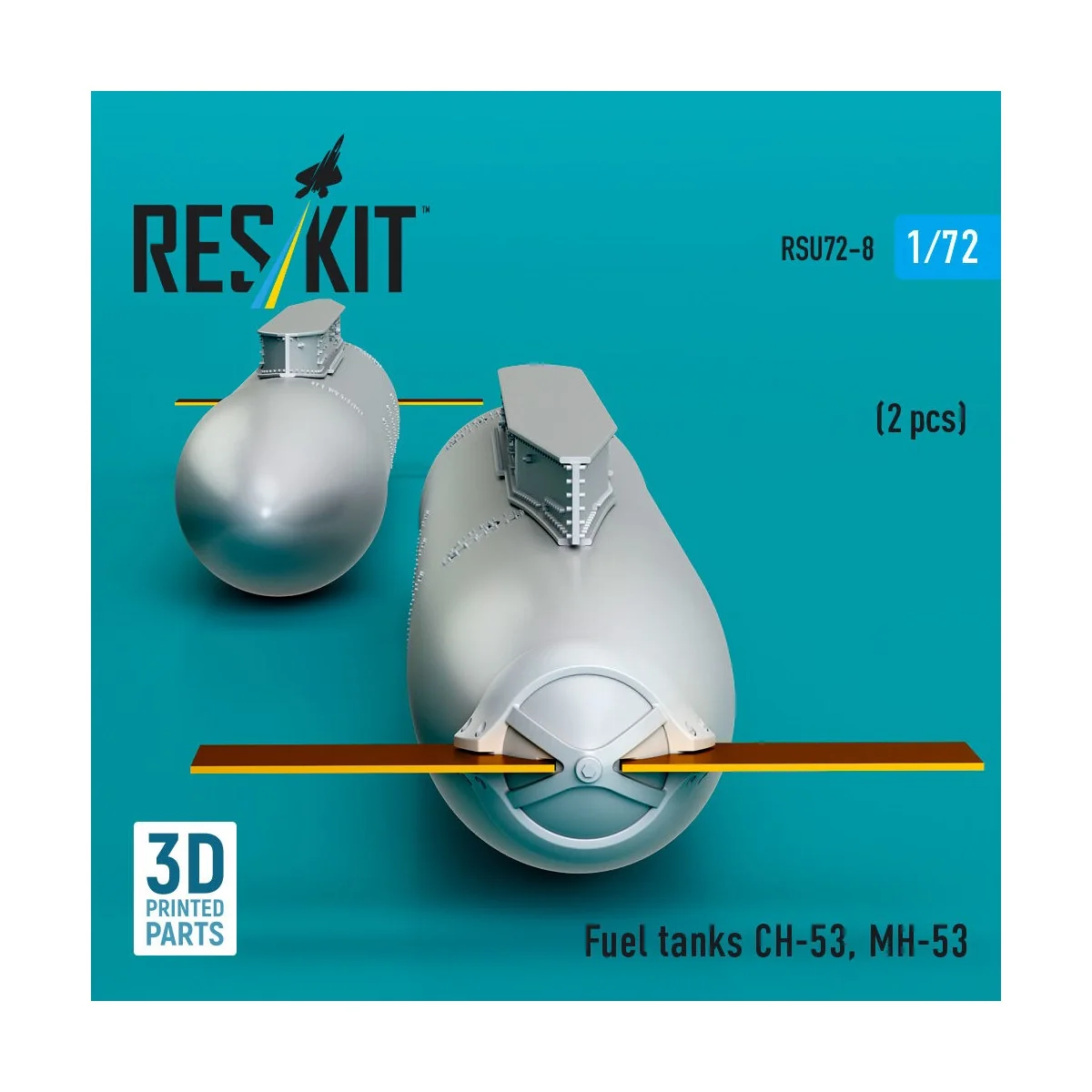 Fuel tanks ??-53 (2 pcs) (3D Printed) - ResKit Models RSU72-0008