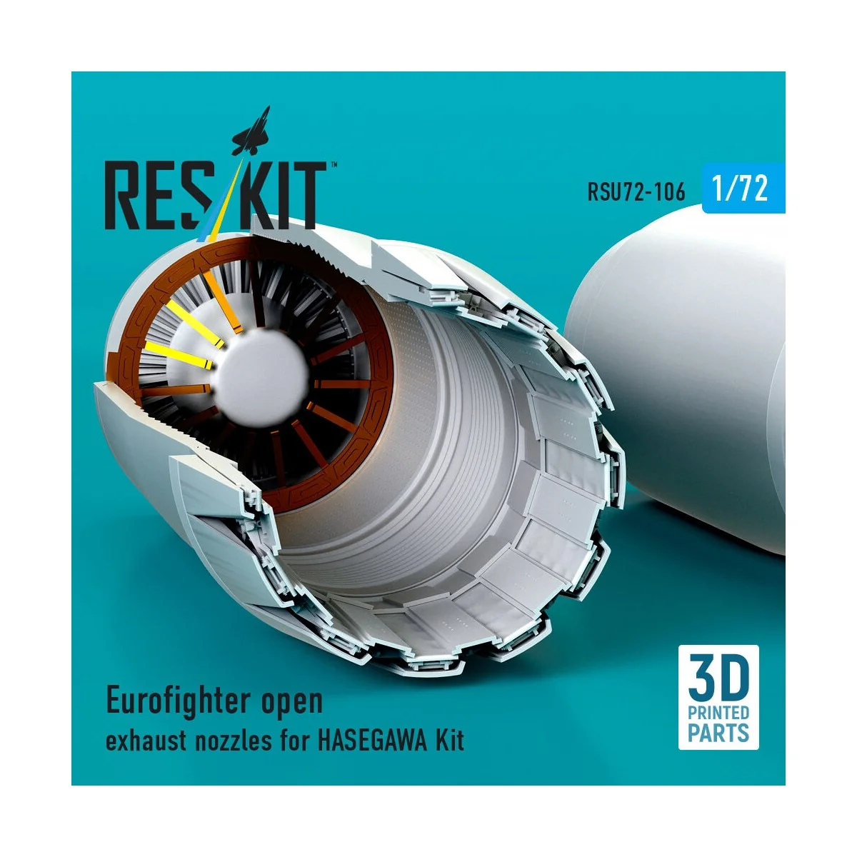 Eurofighter open exhaust nozzles for Hasegawa kit (3D Printed) - Re...