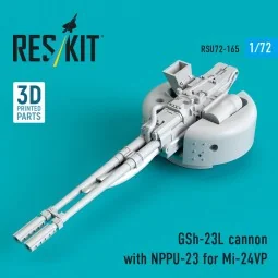 GSh-23L cannon with NPPU-23 for Mi-24VP (3D Printed), 1/72 - ResKit...
