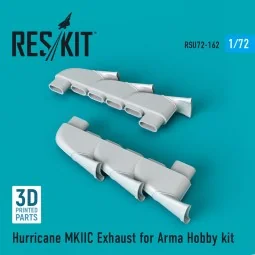 Hurricane MKIIC exhaust for Arma Hobby kit, 1/72 - ResKit Models RS...