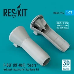 F-86F (RF-86F) Sabre exhaust nozzles for Academy kit (3D Printed), ...