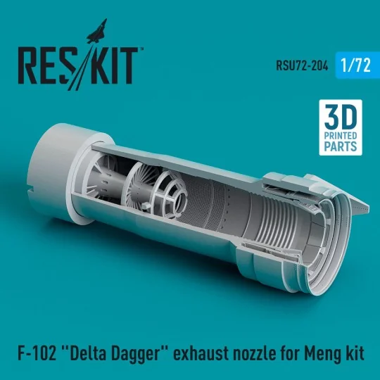 F-102 Delta Dagger exhaust nozzle for Meng kit (3D Printed) - ResKi...