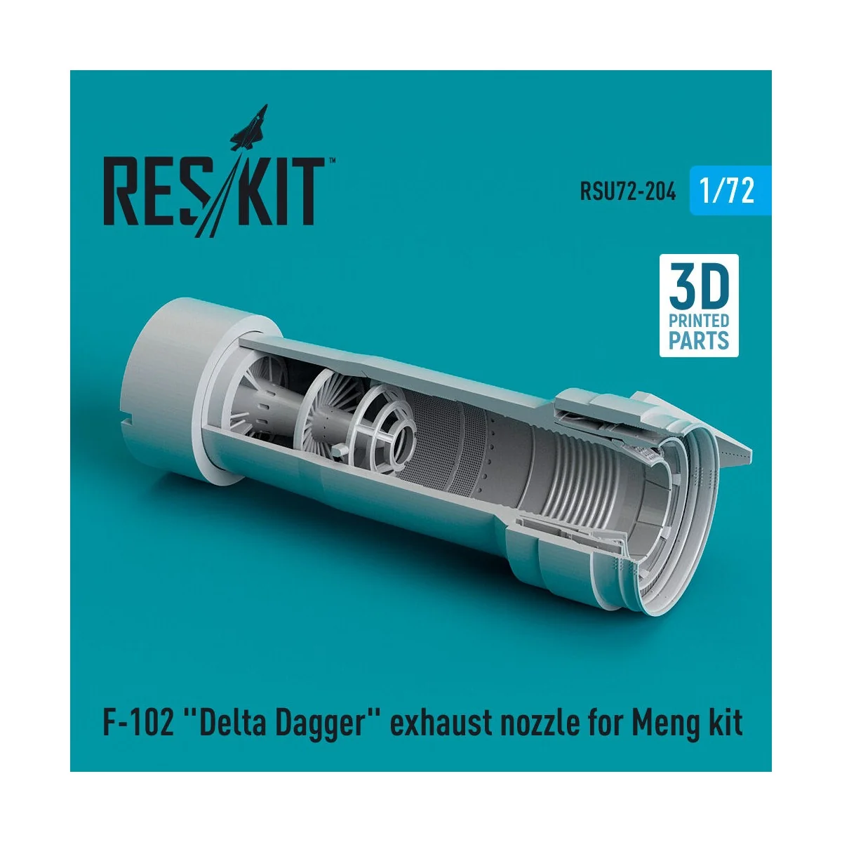 F-102 Delta Dagger exhaust nozzle for Meng kit (3D Printed) - ResKi...