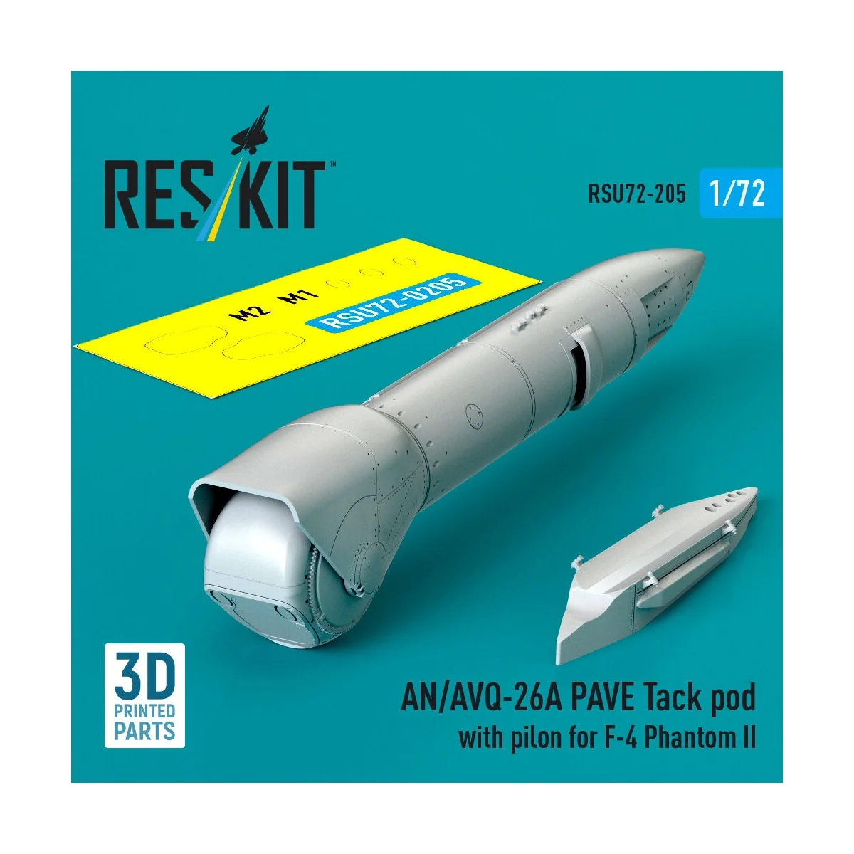 AN/AVQ-26A PAVE Tack pod with pylon for F-4 Phantom II (3D Printed)...