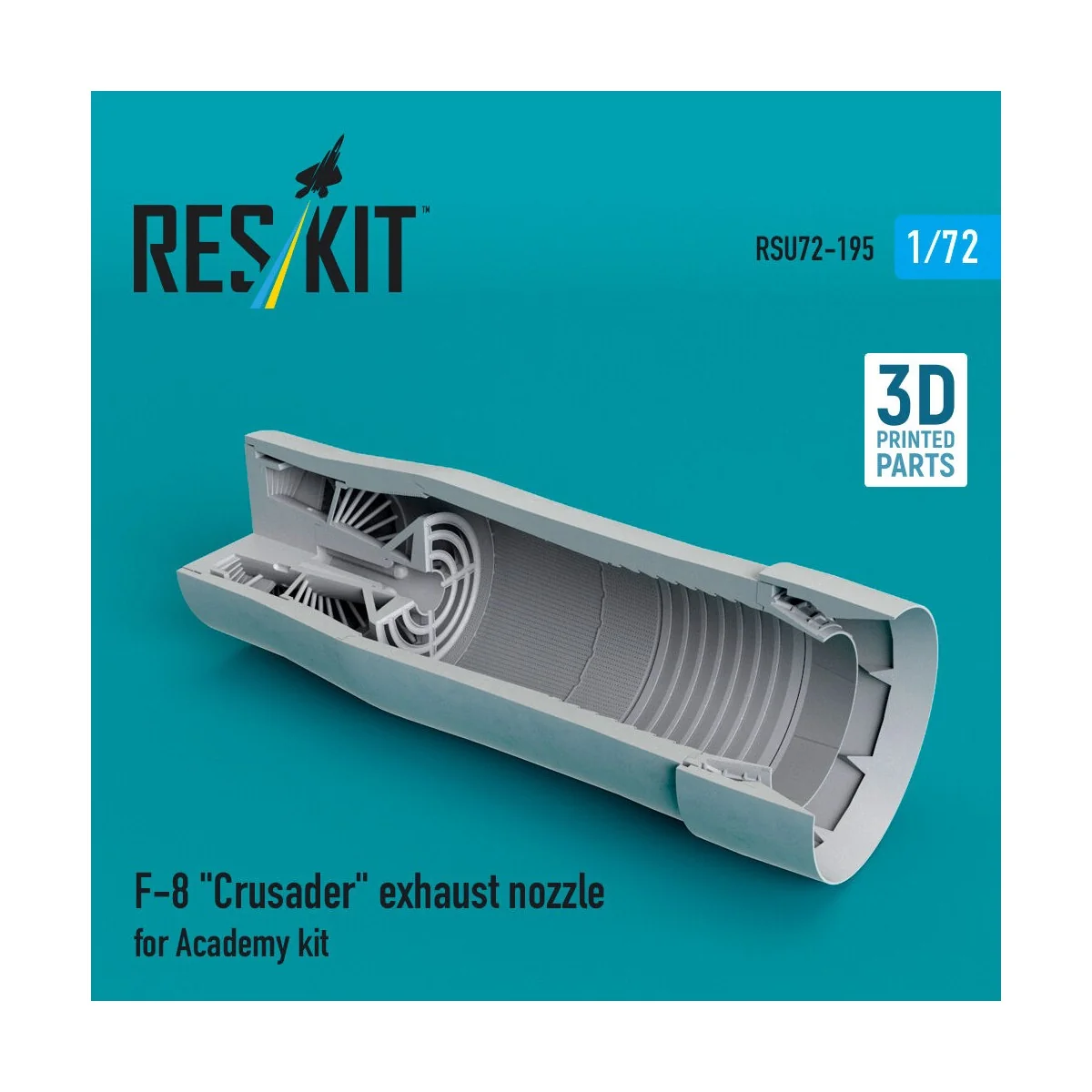 F-8 Crusader exhaust nozzle for Academy kit (3D Printed) - ResKit M...