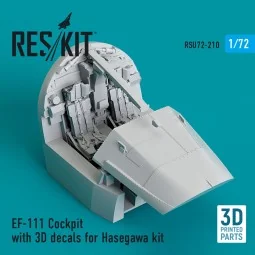 EF-111 Cockpit with 3D decals for Hasegawa kit (3D Printed) - ResKi...