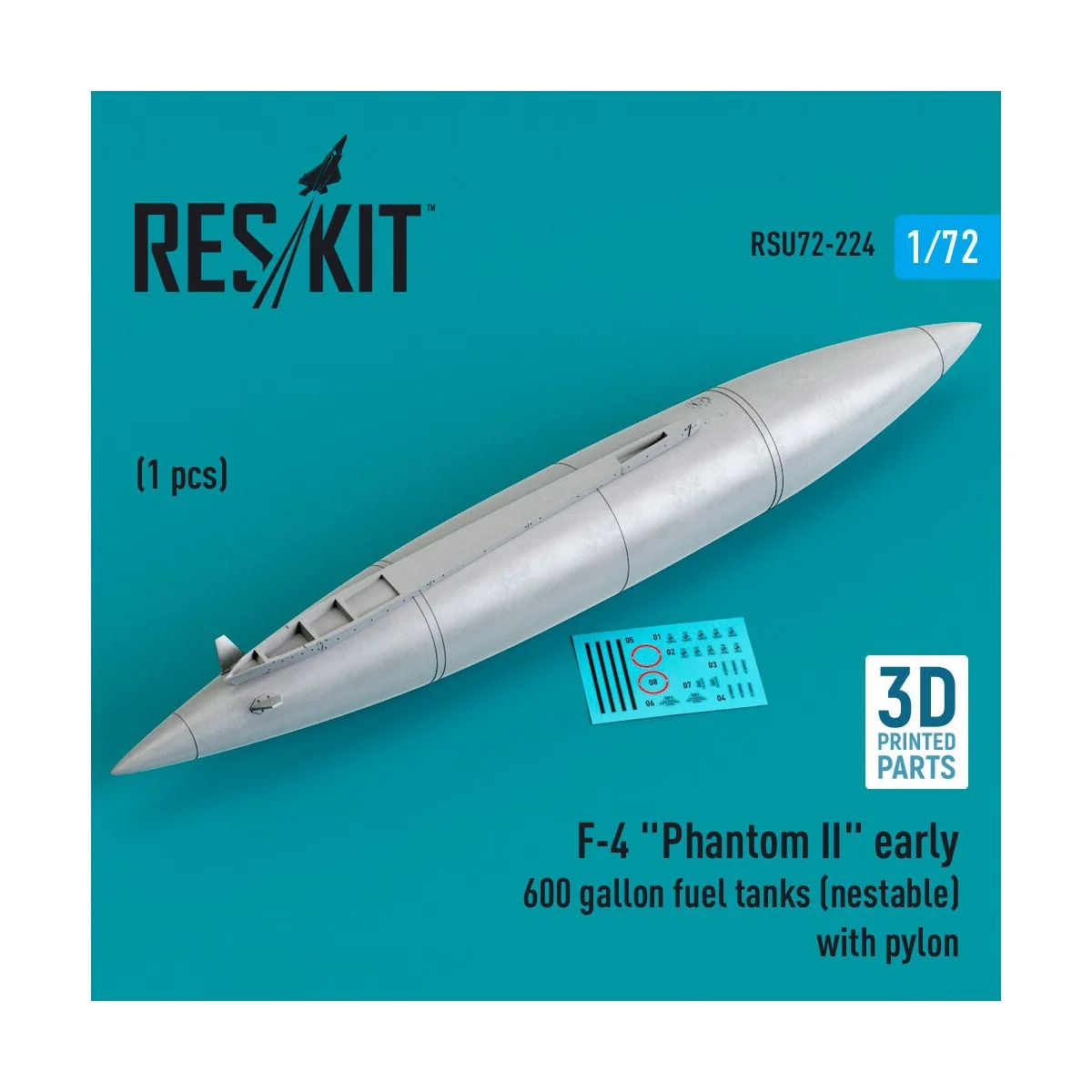 F-4 Phantom II early 600 gallon fuel tanks (nestable) with pylon (1... F-4 Phantom II early 600 gallon fuel tanks (nestable) with pylon (1...