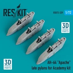 AH-64 Apache late pylons for Academy kit (3D Printed), 1/72 - ResKi...