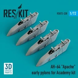AH-64 Apache early pylons for Academy kit (3D Printed) - ResKit Mod...