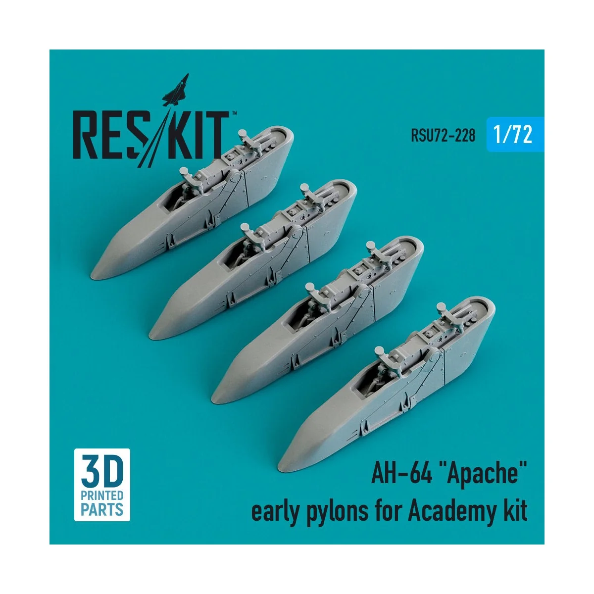 AH-64 Apache early pylons for Academy kit (3D Printed), 1/72 - ResK... AH-64 Apache early pylons for Academy kit (3D Printed), 1/72 - ResK...