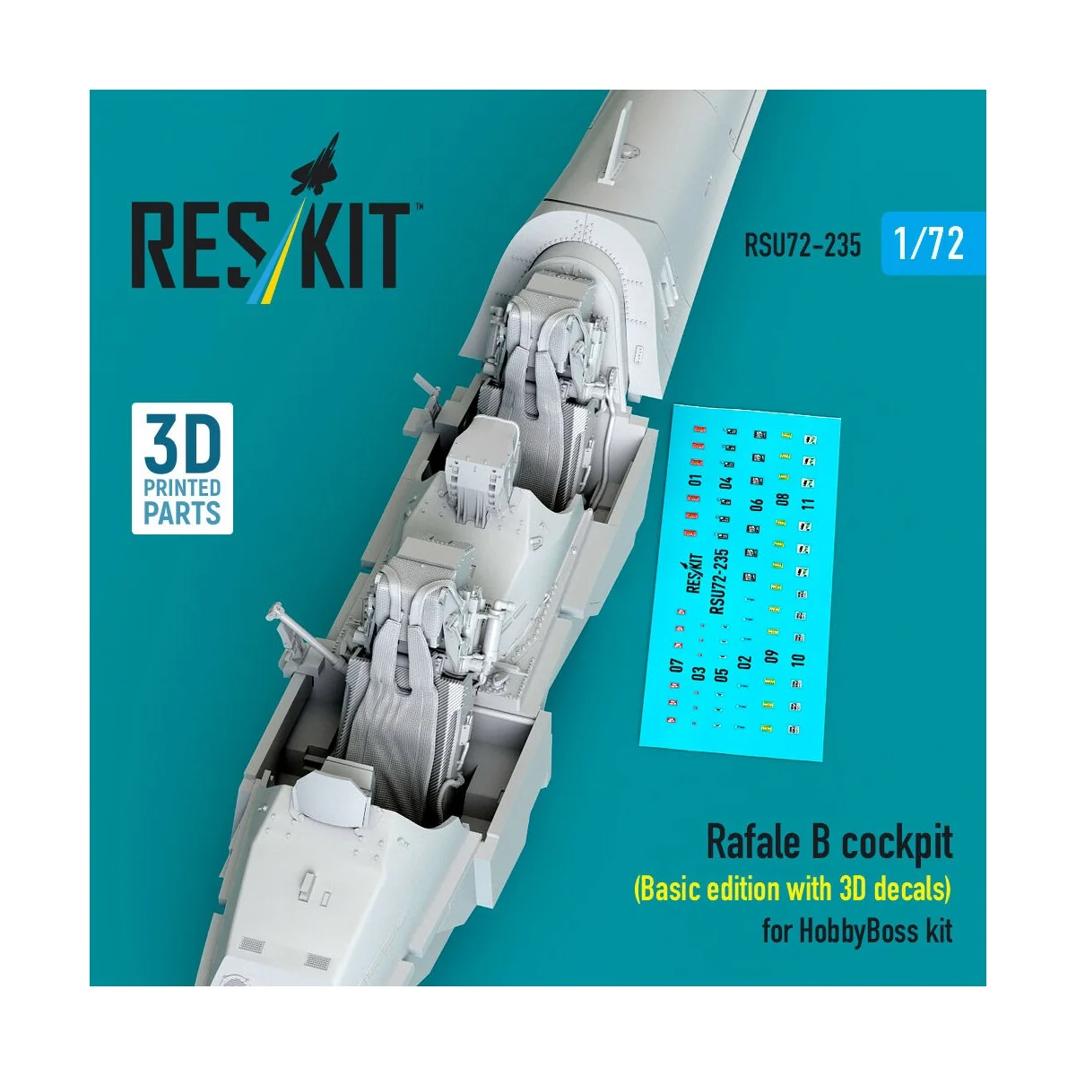 Rafale B cockpit (Basic edition with 3D decals) for HobbyBoss kit (...