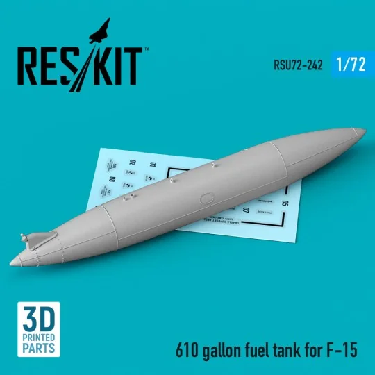610 gallon fuel tank for F-15 (1 pcs) (3D Printed), 1/72 - ResKit M...