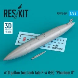 610 gallon fuel tank late F-4 (F, G) Phantom II (3D Printed), 1/72 ...